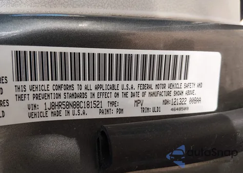 2008 Jeep Grand Cherokee Limited from USA, damaged, VIN 1J8HR58N88C181521